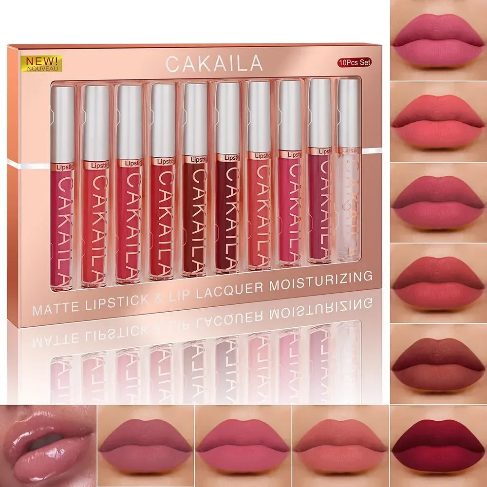 10/6 PCS Lipstick Set Matte Nude Liquid Lip Stain Makeup for women Non stick Cup Lip Gloss Waterproof Long lasting Cosmetics Good Vibrations