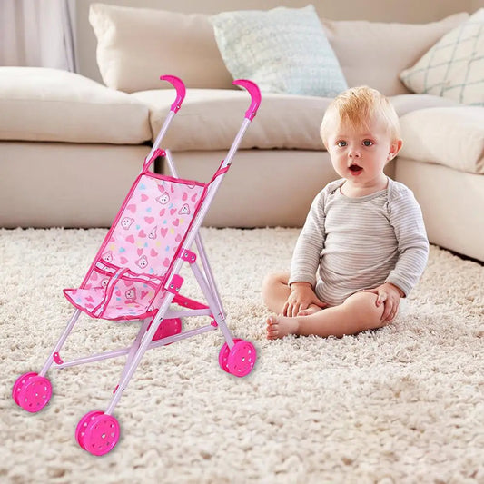 Toys For 1 Year Old Toys For 9 Year Old Boys Pretend Play Foldable Doll Stroller Toddler Learning Toy Girls' Imagination Booster Good Vibrations