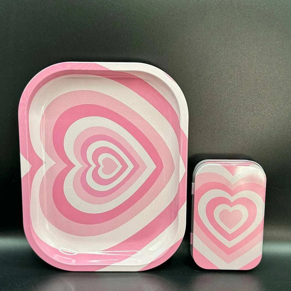 18*14cm Metal Rolling Storage Tray with  TinPlate Storage Box Tobacco Cigarettes Cases Holder Smoking Accessories Good Vibrations Adult Super Store