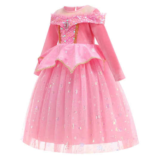 Halloween Costumes Kids Pink Girls Party Dresses Girl Aurora Princess Gown Sleeping Beauty Cosplay Costume Fantasy Disguise Sets Good Vibrations