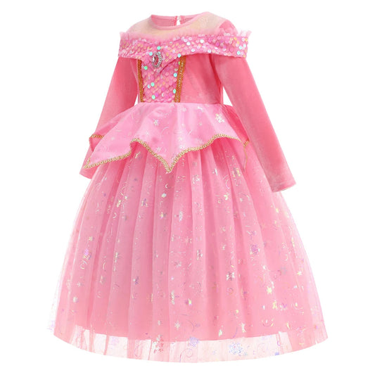 Halloween Costumes Kids Pink Girls Party Dresses Girl Aurora Princess Gown Sleeping Beauty Cosplay Costume Fantasy Disguise Sets Good Vibrations