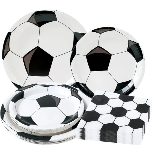 Football Party Disposable Tableware Boys Kids 1st Birthday Party Decorations Sports Soccer Theme Birthday Party Supplies Decor Good Vibrations