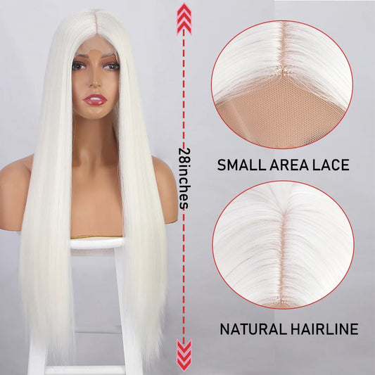 I's a wig Long Straight White Cosplay Wigs Synthetic Wigs for Women 60 613 Blonde Grey Pink Black Color for Daily Party Lolita Good Vibrations