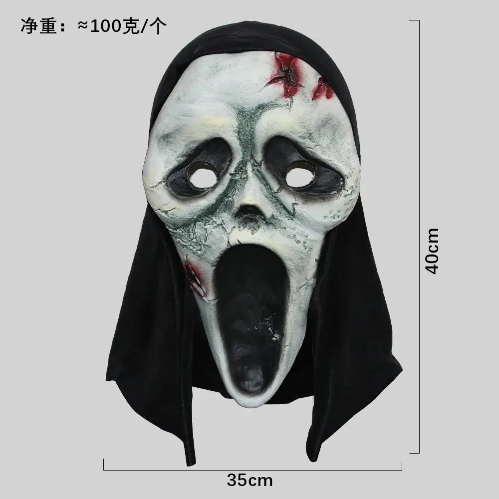 Screaming, Terrifying, Bloody Headset, Makeup Ball, Skull, Ghost Face Mask, Halloween Party, Mock Prop Good Vibrations