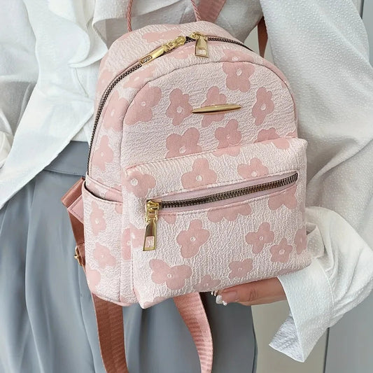 Women's Mini Backpack Fashion Solid Color Small Simple Casual Traveling Large Capacity Durable Female's Schoolbag Good Vibrations