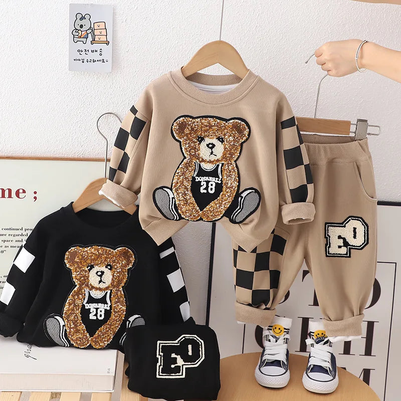Children Baby Fashion Hoodies Boys Girls Clothing Sets Spring and Autumn Kids Long Sleeve Sweatshirt+Pants Casual Outfit Good Vibrations