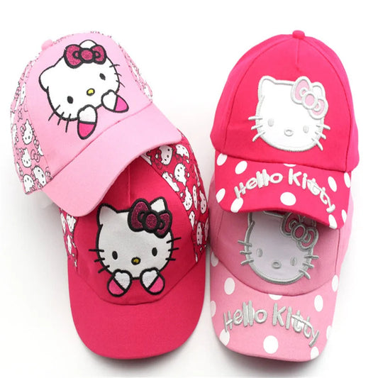 Sanrio Hello Kitty Peaked Cap Kuromi Kawaii My Melody Cinnamoroll Hat Lamb Wool Hat Children's Baseball Cap Top Hats Good Vibrations
