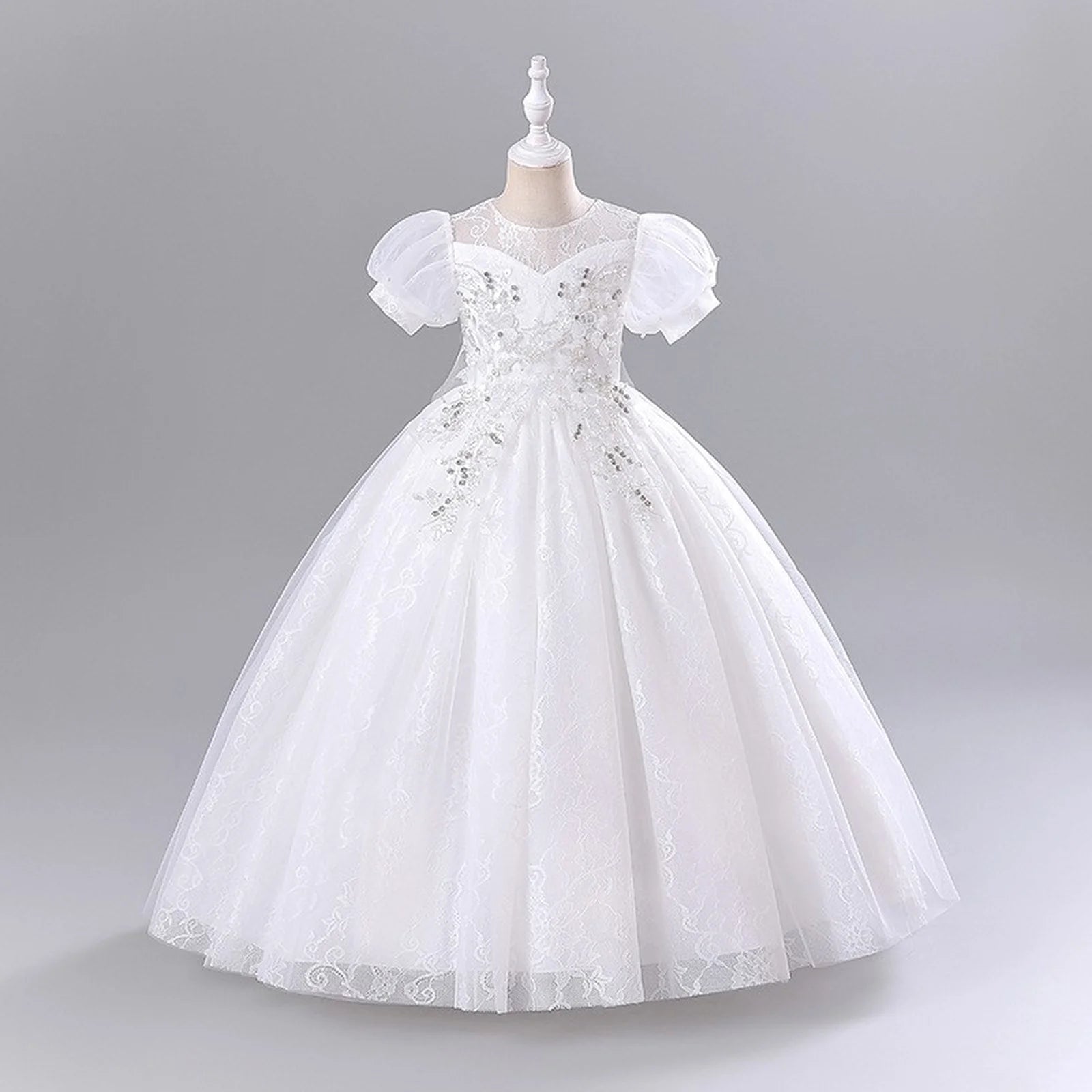 Girls Elegant Dresses Luxury Girl Wedding Dress Embroidery Flower White Dress For Girl Party Dress First Communion Prom Dress Good Vibrations