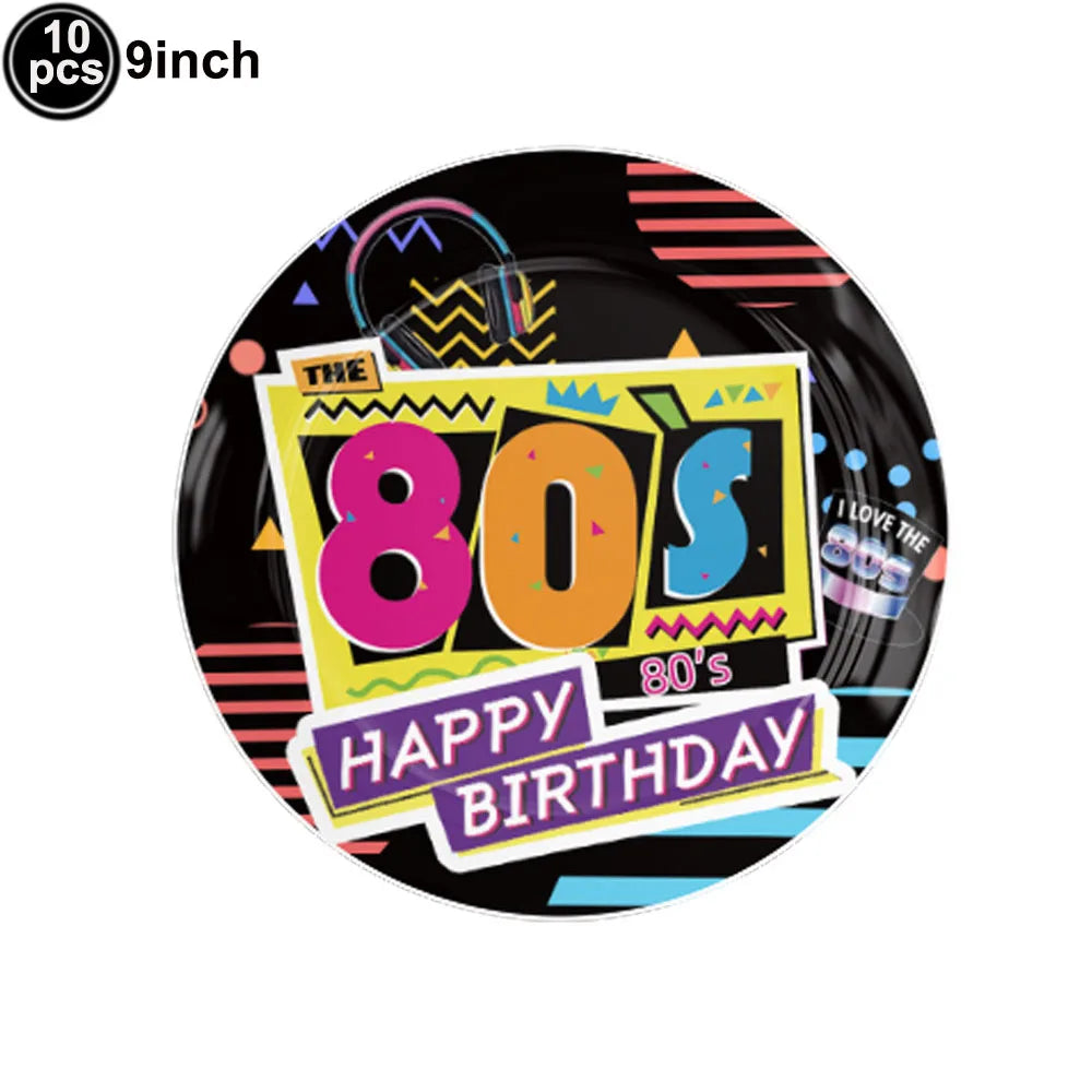 80s Party Table Covers Disposable Plastic Tablecloths Back to The 80s Party Supplies Decorations 80's Theme Disposable Tableware Good Vibrations