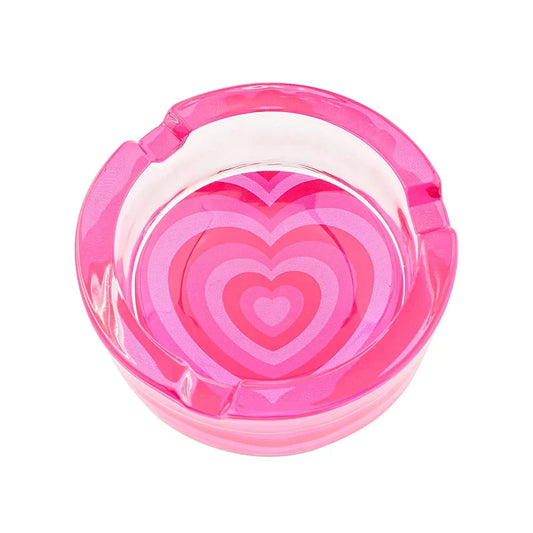 Glass Round Ashtray for Cigarettes, Portable Decorative Modern Ashtray for Home Office Indoor Outdoor Patio Use Good Vibrations Adult Super Store