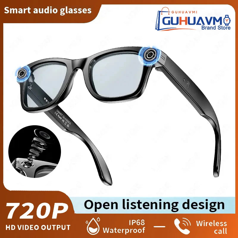 AI Smart Glasses 800W Anti Shake HD Camera Video Recording Languages Translation Sunglasses Bluetooth Call Music Play Man Women Good Vibrations