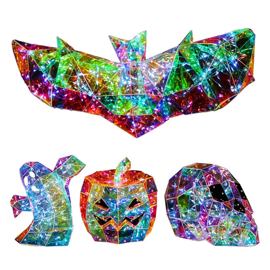 Halloween Prismatic Ghost Iridescent Ghost Decor Cute Glow Ghost Led Lights Holiday Party Decoration Scary Atmosphere Prop Good Vibrations