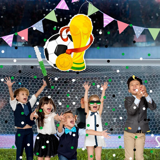 Soccer Ball Pinata, 4 Pcs Soccer Pinatas Bundle - 15.1''Soccer Theme Piñata,Soccer Party Pinata Stick&Games Blindfold etc Good Vibrations