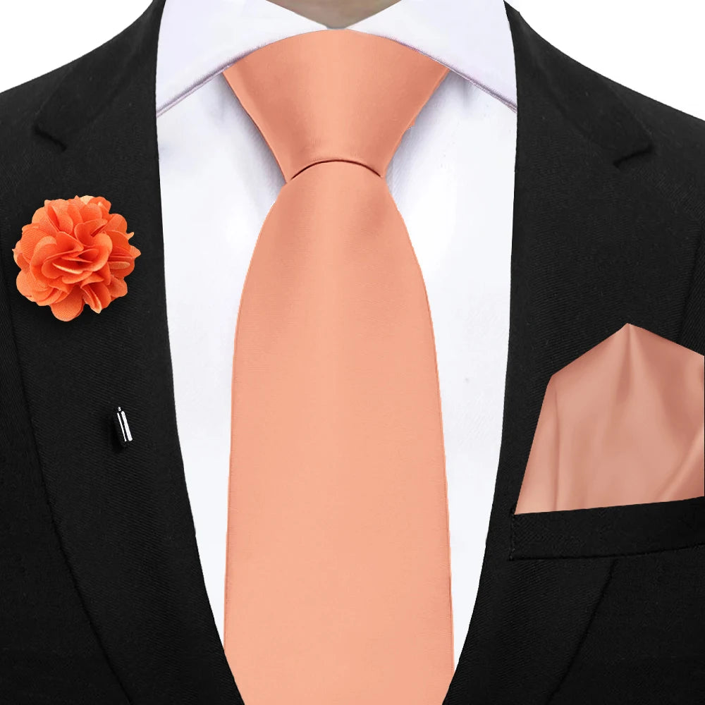 Mens Ties Set Sage Green Pink Grey Brown NeckTie Pocket Square Brooch Wedding Tie Suit Accessories Fit Group Holiday Party