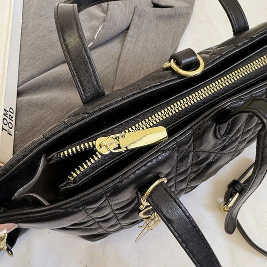 Elegant Designer Leather Shoulder Bag Women's Crossbody Handbag Ladies Tote Purse Luxury Classic Messenger Bag Good Vibrations