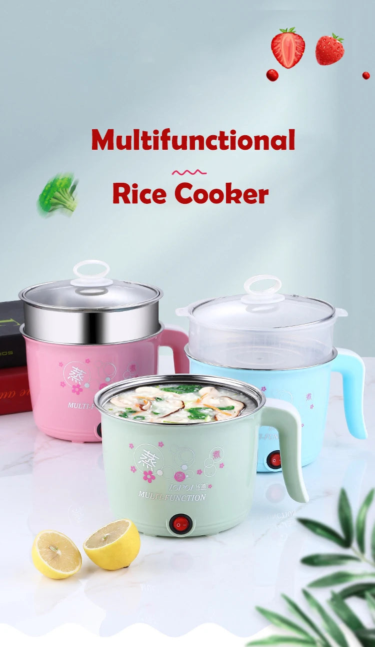 Multifunction Electric Cooker Hot Pot 1-2 People Heating Pan Multi Ramen Pot Machine Mini Rice Cook Kitchen Appliance Korea 220V Good Vibrations Adult Super Store
