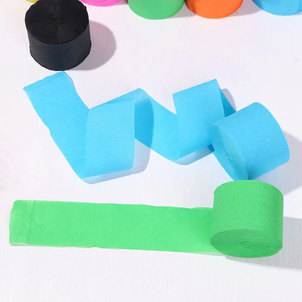 1 Roll DIY Party Supplies Baby Shower Decoration Garland Photography Backdrops DIY Paper Crepe Paper Streamers Wedding Decor Good Vibrations