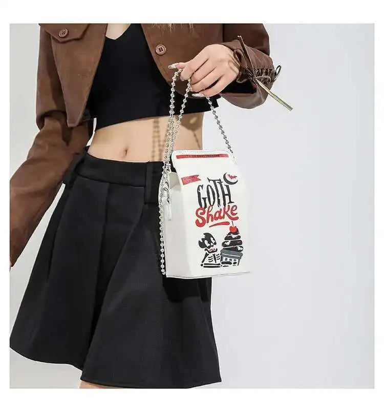 Printed Graffiti Small Square Bag Fashion Cool Crossbody Bag Funny Box Shoulder Bag For Girls Good Vibrations