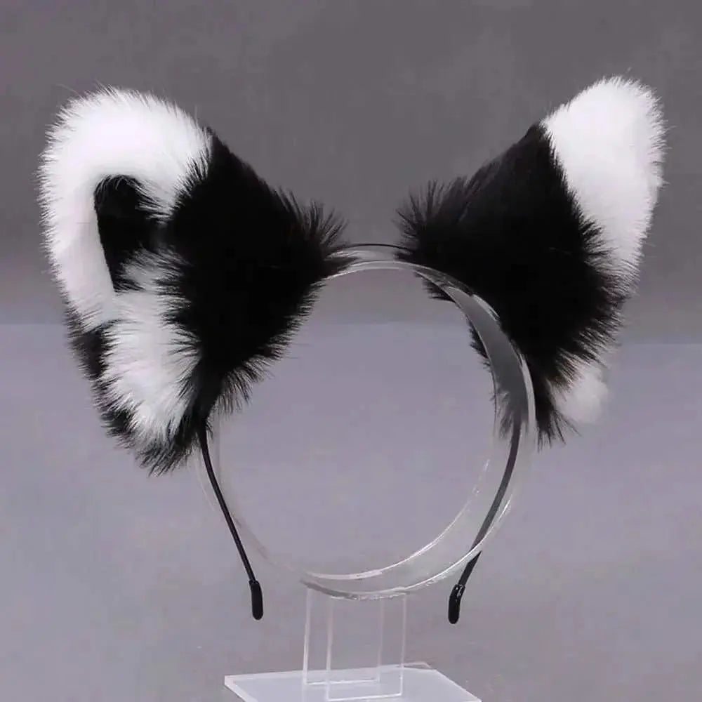 Womens Lolita Plush Hair Ornaments Animal Cat Ears Hair Halloween Party Hair Hoops Anime Cosplay Fancy Props GOOD Vibrations