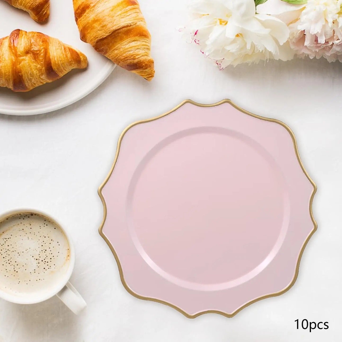 10Pcs Serving Plates, Lightweight Plates Kitchen Plates Dinner Plates for Events Farmhouse Party Wedding Decoration Good Vibrations