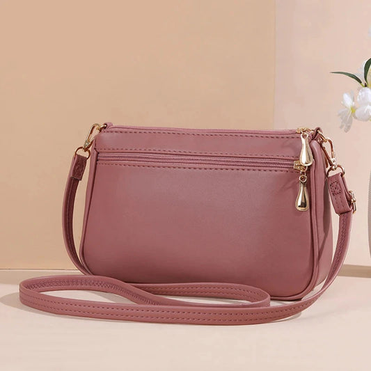 PU Leather Crossbody Bags Zipper New Fashion Shoulder Bag for Women Large Capacity Embroidery Thread Small Purse and Handbags Good Vibrations