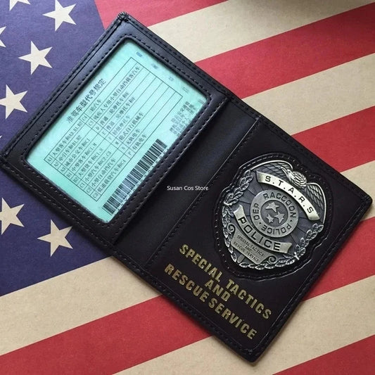 Game Leon Scott Kennedy Metal badge wallet RE4 Ada wong Chris Redfield Rebecca Customized game wallet Cosplay accessories Good Vibrations