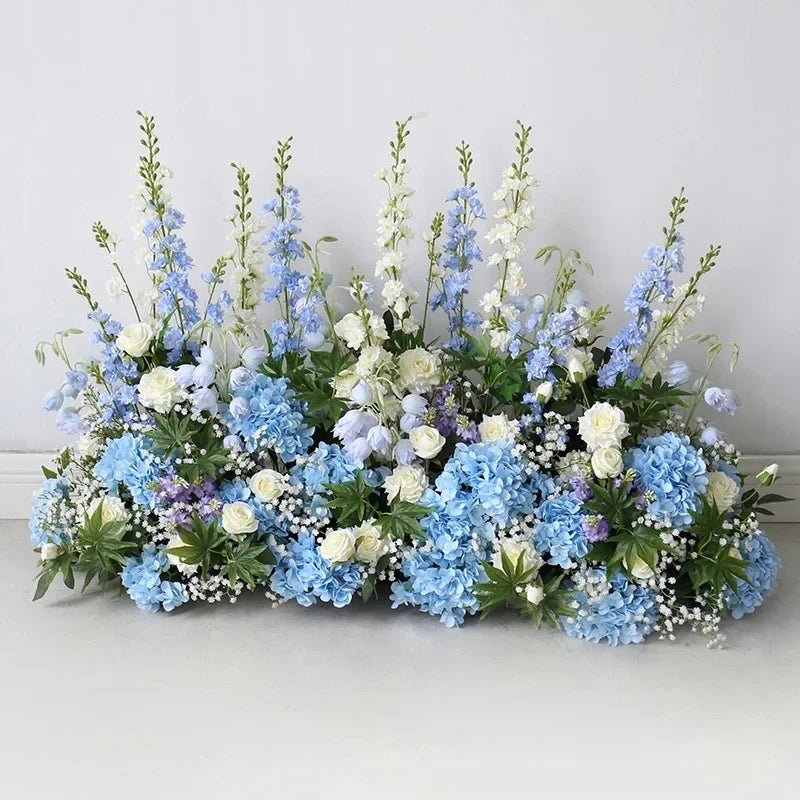 2m Rose Delphinium Flower Row Wedding Artificial Table Floral Commercial Plaza Partition Hotel Scene Layout Floor Flowers Decor Good Vibrations
