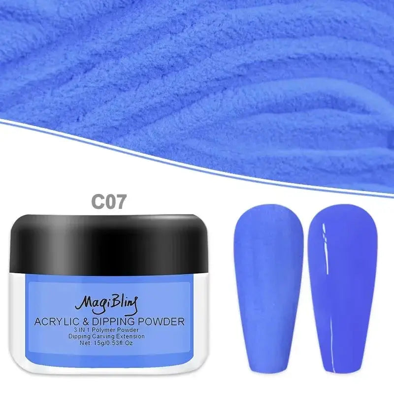 15g Acrylic Powder Light Color Carving Nail Polymer Tip Extension Crystal Powders Manicure Professional Nails Art Accessories Good Vibrations