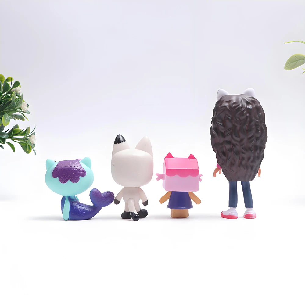13pcs Gabby Dollhouse Anime Figure Toy Smiling Car Cat Hug Gaby Girl Dolls Mercat Cartoon Action Figure Kids Xmas Birthday Gifts Good Vibrations