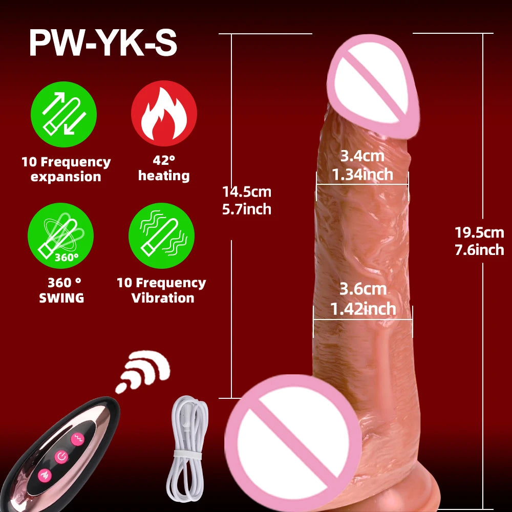 Huge Realistic Silicone Remote Control Dildo Thrusting Vibrating Female Sex Toys Penetration G Spot Clit Vagina Orgasm Massager GOOD Vibrations