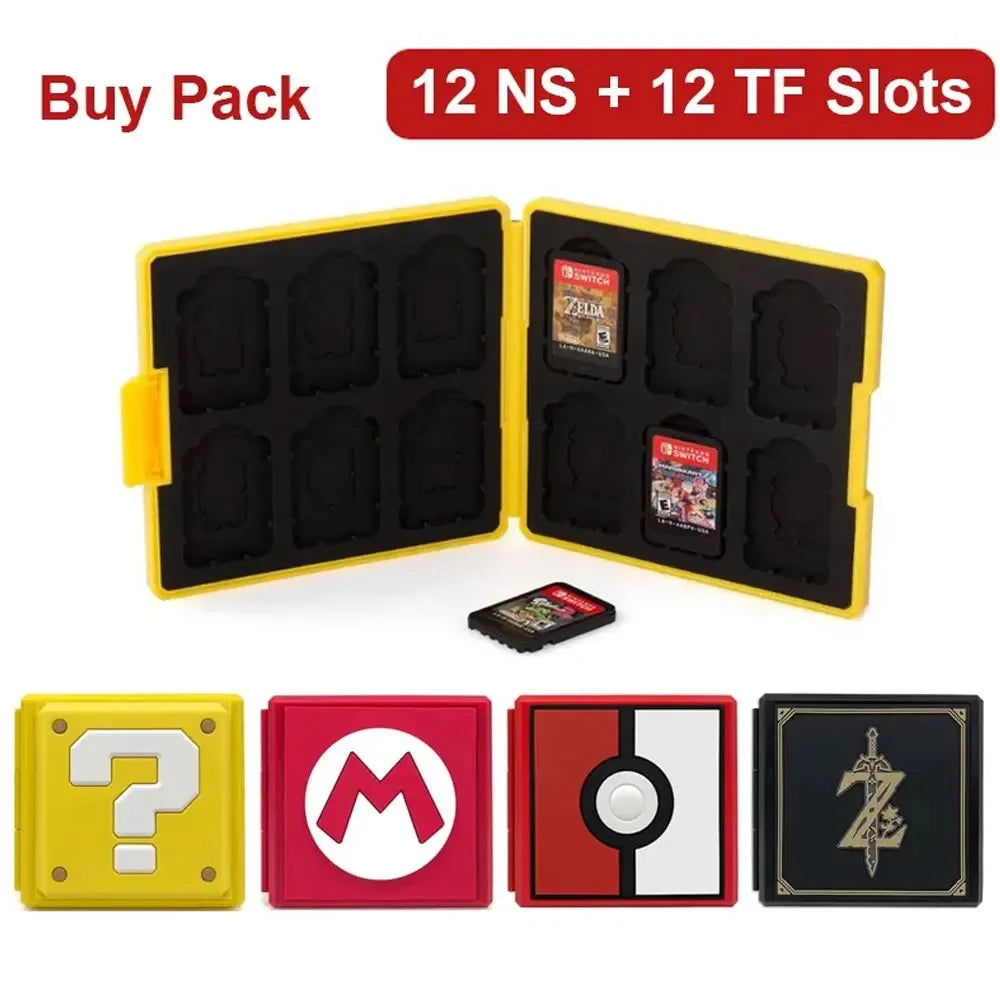 12 in 1 for Switch OLED Hard Game Card Case Storage Box Game Cartridge Case for NS Switch Games for Micro SD Memory Cards Good Vibrations
