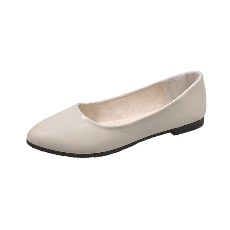 Women's Formal Uniform Shoes Spring Autumn Black Versatile Flat Shoes Women Causal Loafers Non-slip Ladies Ballet Leather Shoes Good Vibrations