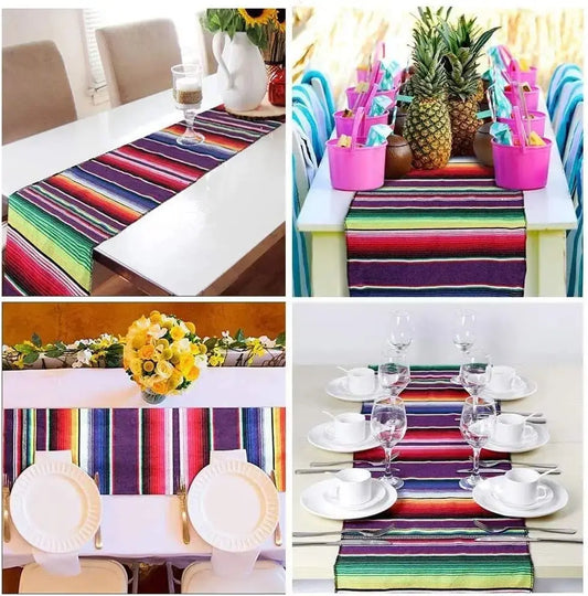 Mexican Pinata Happy Birthday Banners Party Decorations Rainbow Tassel Garlands Flags Table Runner Cinco De Mayo Party Supplies Good Vibrations