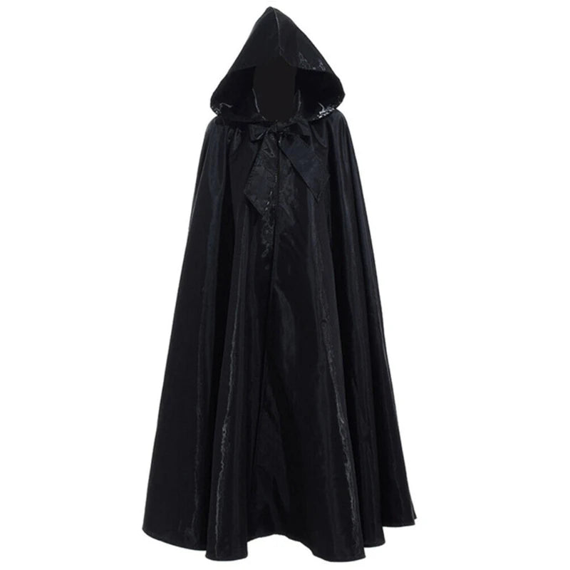 Halloween Party Costume Women Men Adult Long Robe Hooded Cloak Witchcraft Christmas Holiday Solid Color Medieval Cape Good Vibrations