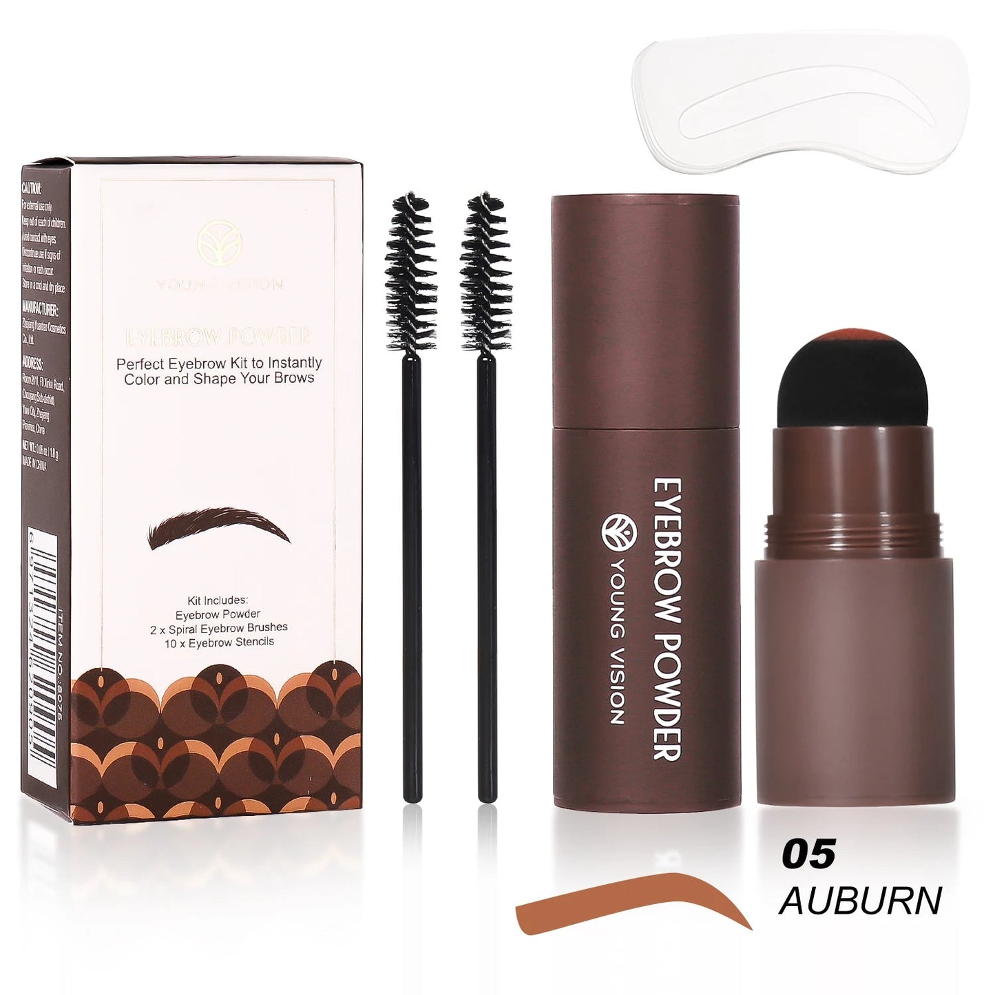 Eyebrow Stamp Stencil Kit - 1 Pcs Eye Brow Stamp Shaping Kit Long-Lasting Waterproof, Eyebrow Makeup Brow Shape with 10 PCS Good Vibrations