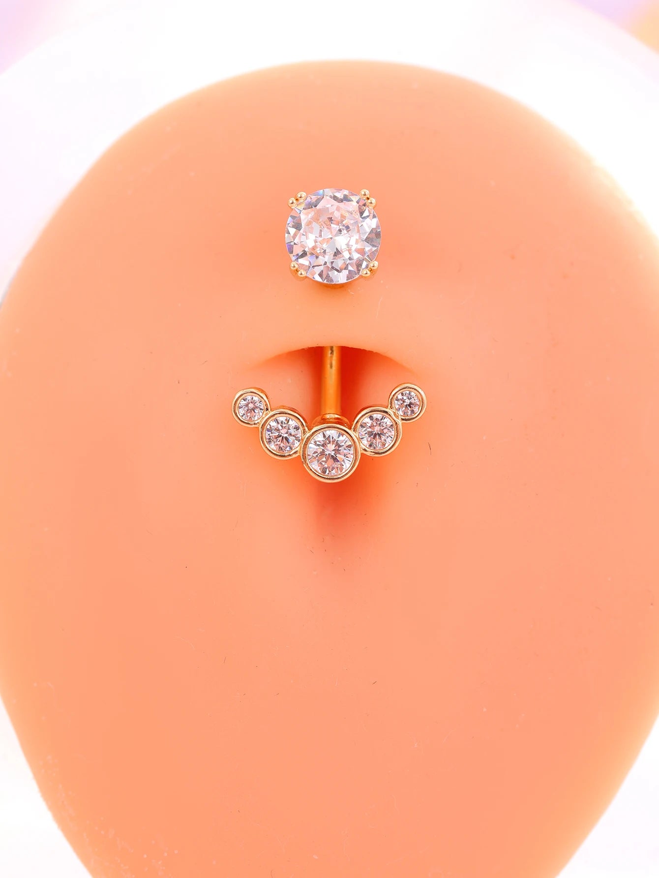 Gold Color Stainless Steel Belly Button Ring Long Dangled Flower CZ Crystal Navel Belly Piercing Rings for Women Sexy Jewelry Good Vibrations Adult Super Store