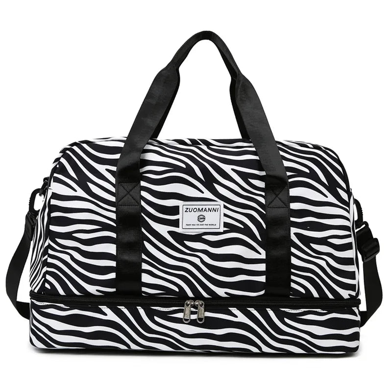 Large Gym Duffel Bag for Women and Men Travel Bag with Shoe and Wet Clothes Compartments Carry On Shoulder Tote Bags Good Vibrations