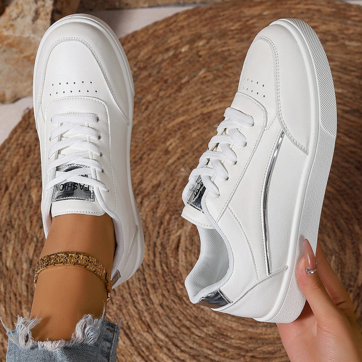 Women Sneakers Spring Autumn Casual Skateboard Breathable Sneakers Women Comfortable Outdoor Tennis Walking Shoes Women Good Vibrations