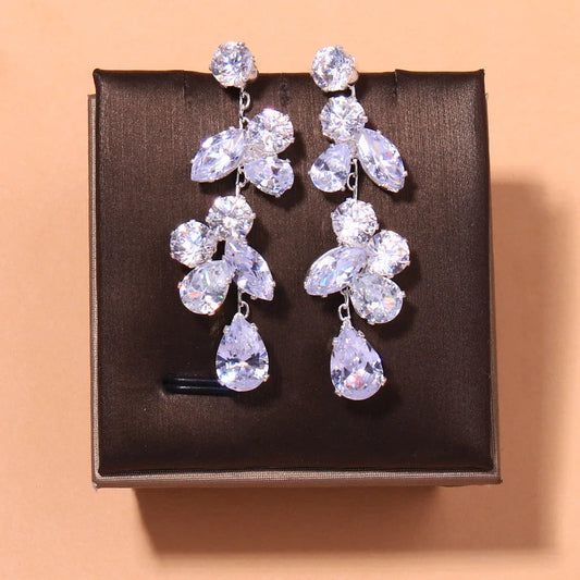 Zircon Wedding Earrings Luxury Bride Jewelry set Fashion Women's  jewelry Gold Plated Accessory Good Vibrations