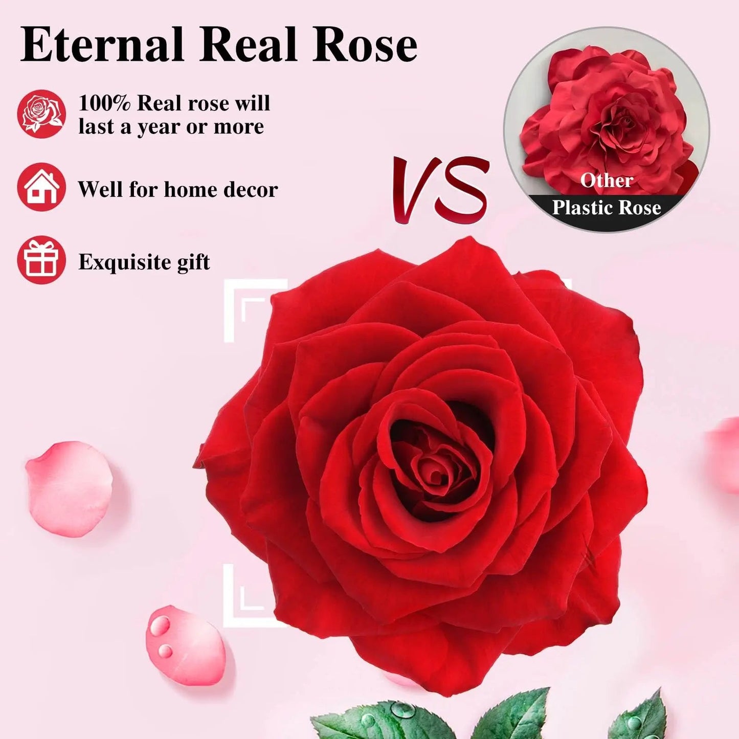 Women's Holiday Gifts Eternal Red Rose With Heart Necklace Flower Lipstick Gift For Mom Girlfriend Birthday From Daughter Sons Good Vibrations