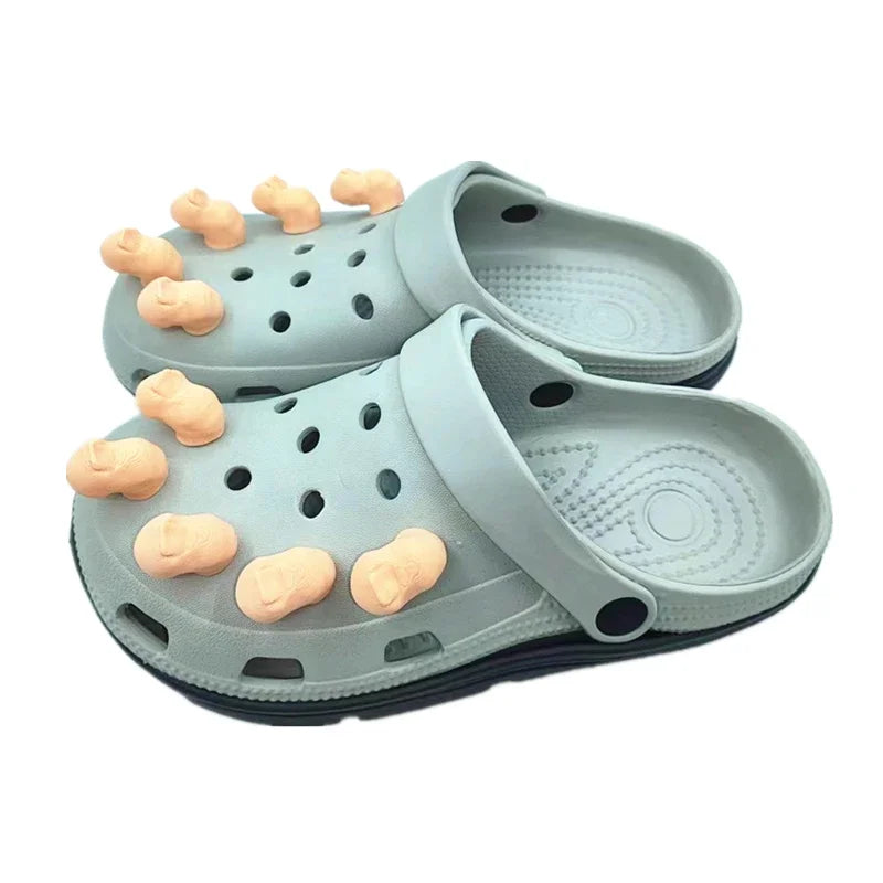 Funny Big Toes Charms spoof popular set of 5 for Crocs Comedy Accessories Release Your Toes Friends Gifts Good Vibrations