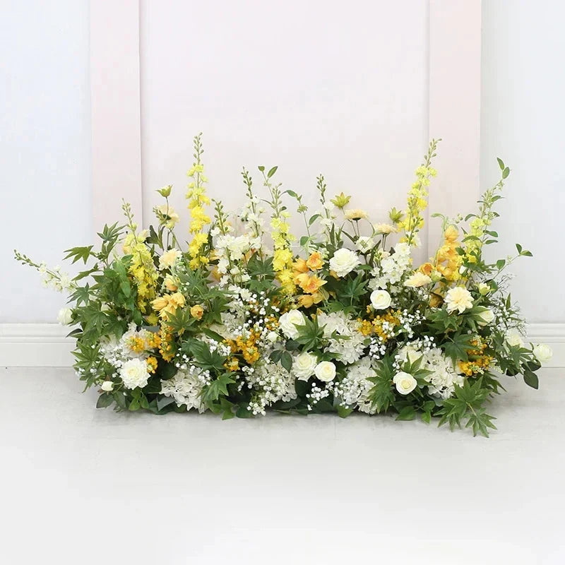 2m Rose Delphinium Flower Row Wedding Artificial Table Floral Commercial Plaza Partition Hotel Scene Layout Floor Flowers Decor Good Vibrations