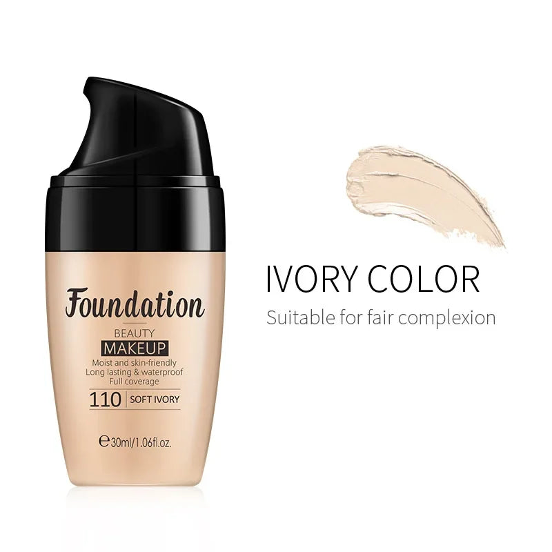 LAIKOU Liquid Foundation Moisturizing Long Lasting Face Comestics Natural Brighten Face Base Tone Make Up 30ml Good Vibrations