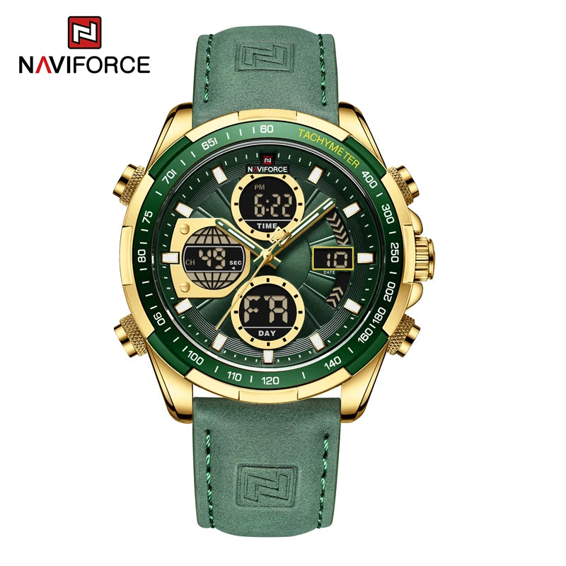 New NAVIFORCE Watches for Men Leather Mens Military Sport Waterproof Watch Quartz WristWatch Chronograph Male Clock Good Vibrations