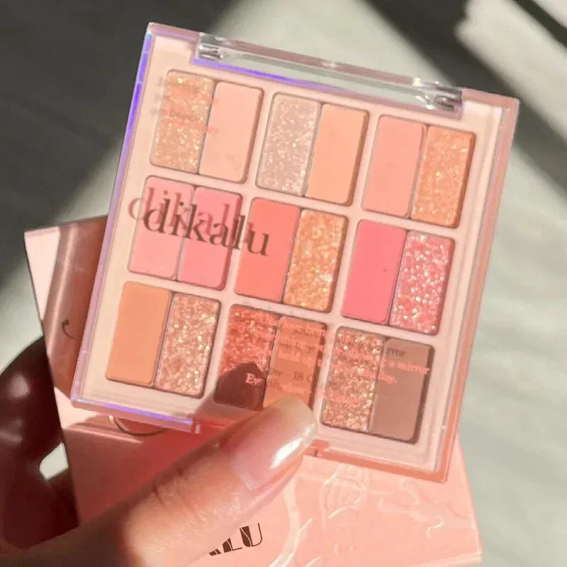 18 Colors Color Blocking Eyeshadow Palette Korean Makeup Summer Ice Cream Color Eyeshadow Pink Purple Makeup Palette Cosmetics Good Vibrations