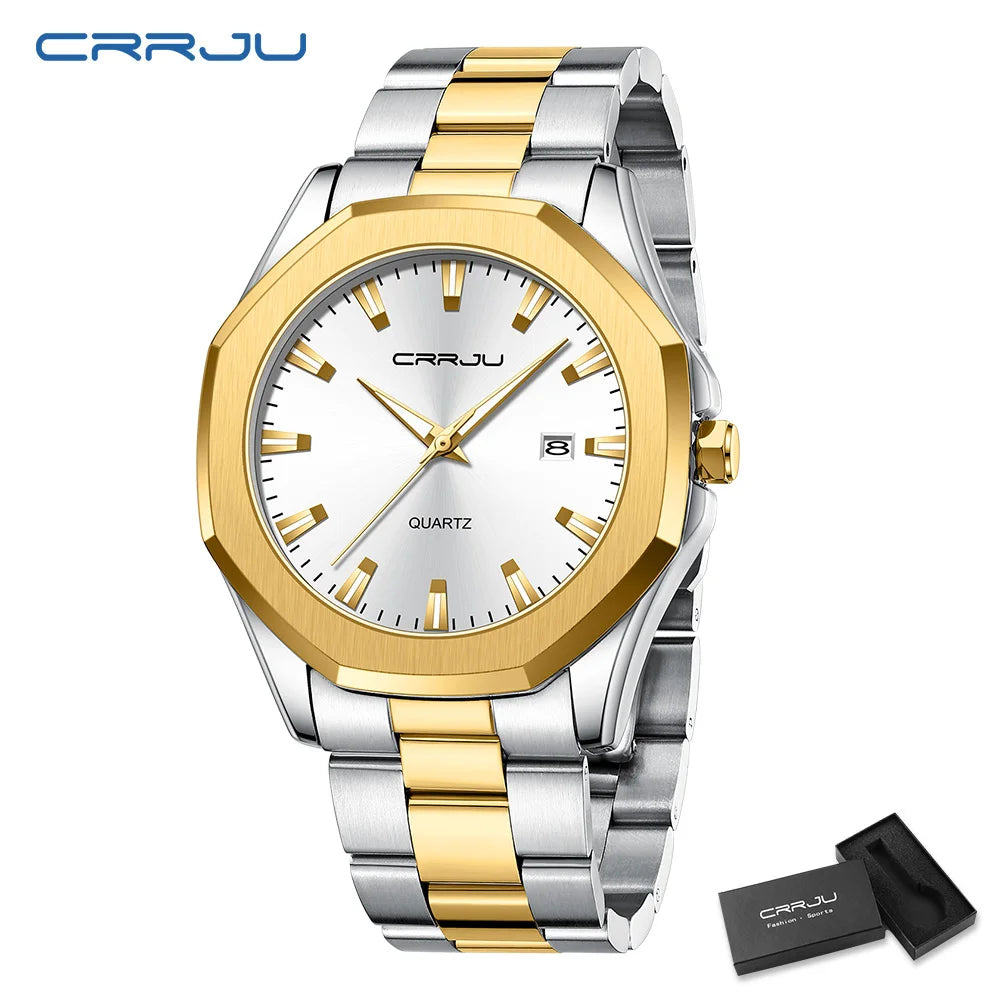 Watches for Men Classic with Date Business Dress Luxury Waterproof Luminous Mens Wrist Watch Analog Stainless Steel Men Watch Good Vibrations