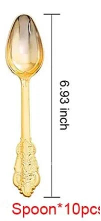 10pcs Disposable Cutlery Clear Blue Plastic Dinner Plate Gold Plastic Silver Cutlery Cup Napkin Set Birthday Decorations Good Vibrations