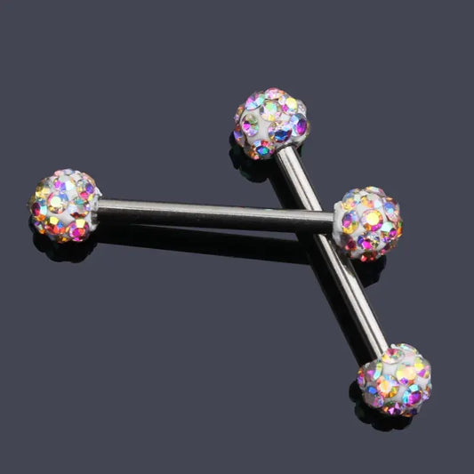 2pcs Stainless Steel Shield Bar Barbell Nipple Piercing Jewelry for Women Both Sides Screwed Sun Moon Flower Star Nipple Rings Good Vibrations Adult Super Store