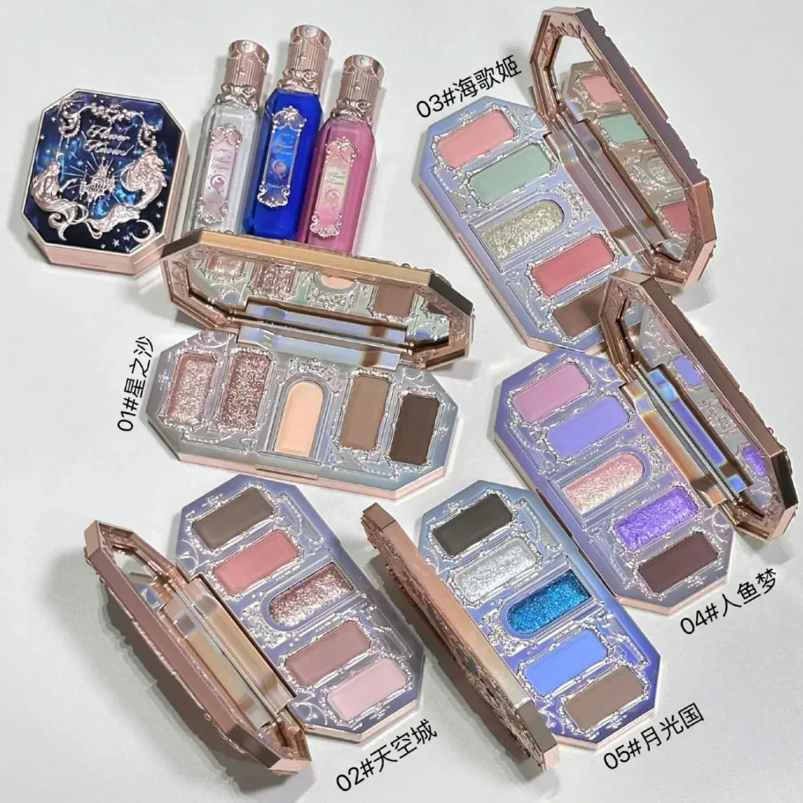 Flower Knows New Moonlight Mermaid Series 5 Colors Eyeshadow Palette 10g Good Vibrations