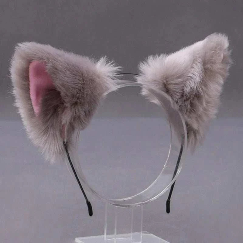 Lolita Animal Cat Fox Ear Hair Hoops Cosplay Faux Fur Hairband